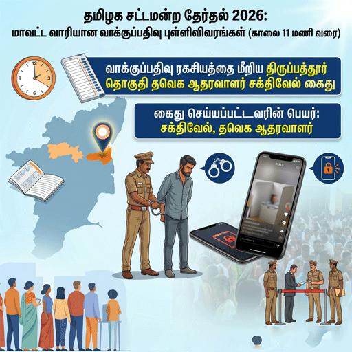 வாக்களித்ததை வீடியோ எடுத்து ரீல்ஸ் வெளியீடு: திருப்பத்தூரில் தவெக ஆதரவாளர் அதிரடி கைது!